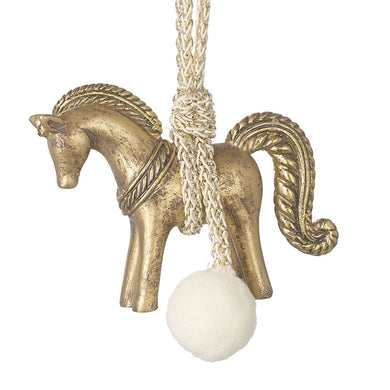 Ornate Regal Pony with Pompom Hanger