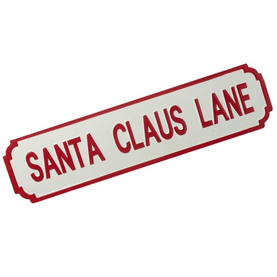 Large Santa Claus Lane Metal Sign
