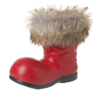 Big Red Fur Top Santa Boot