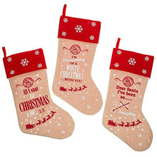 Load image into Gallery viewer, Luxury Hessian Christmas Stocking