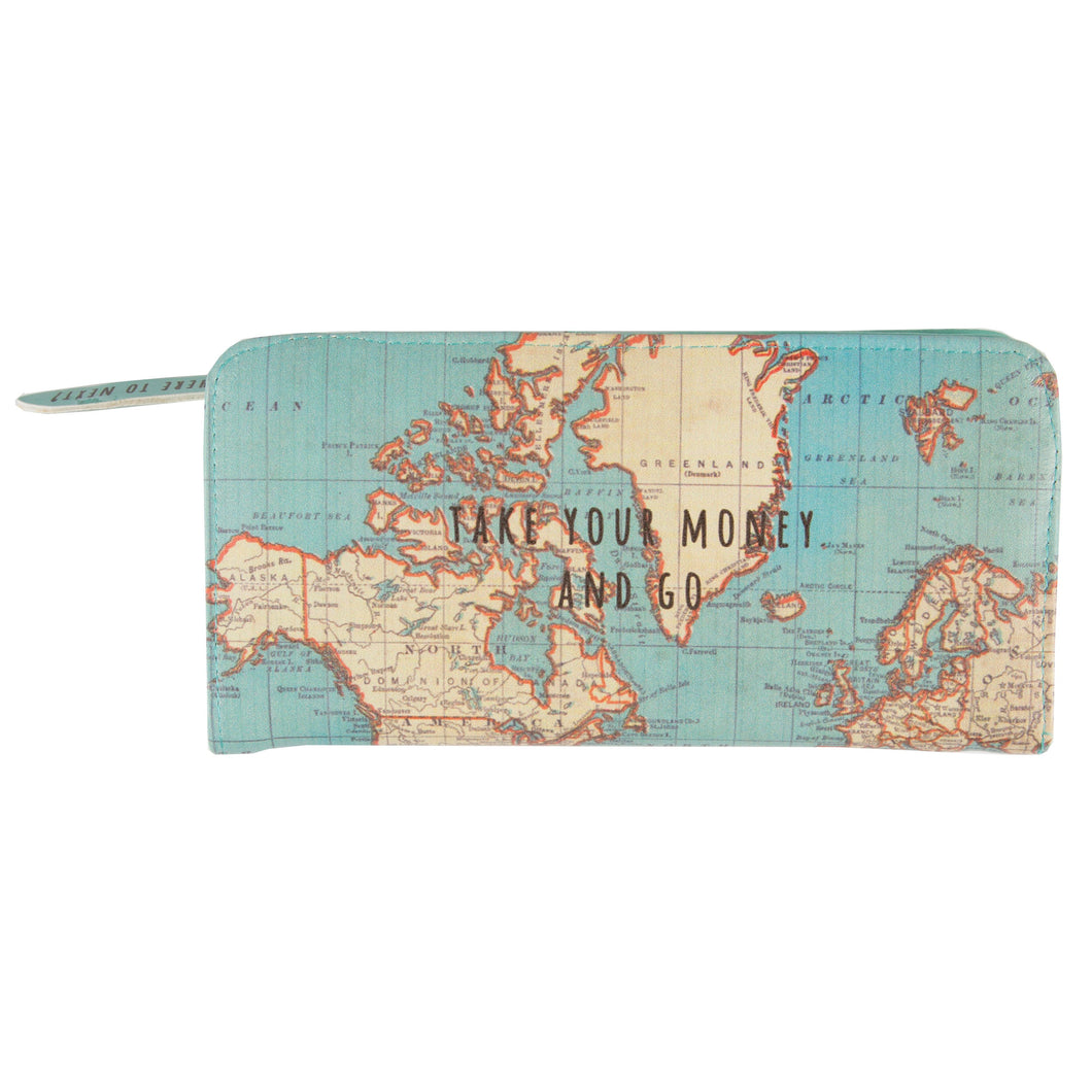 Vintage Map Take Your Money and Go