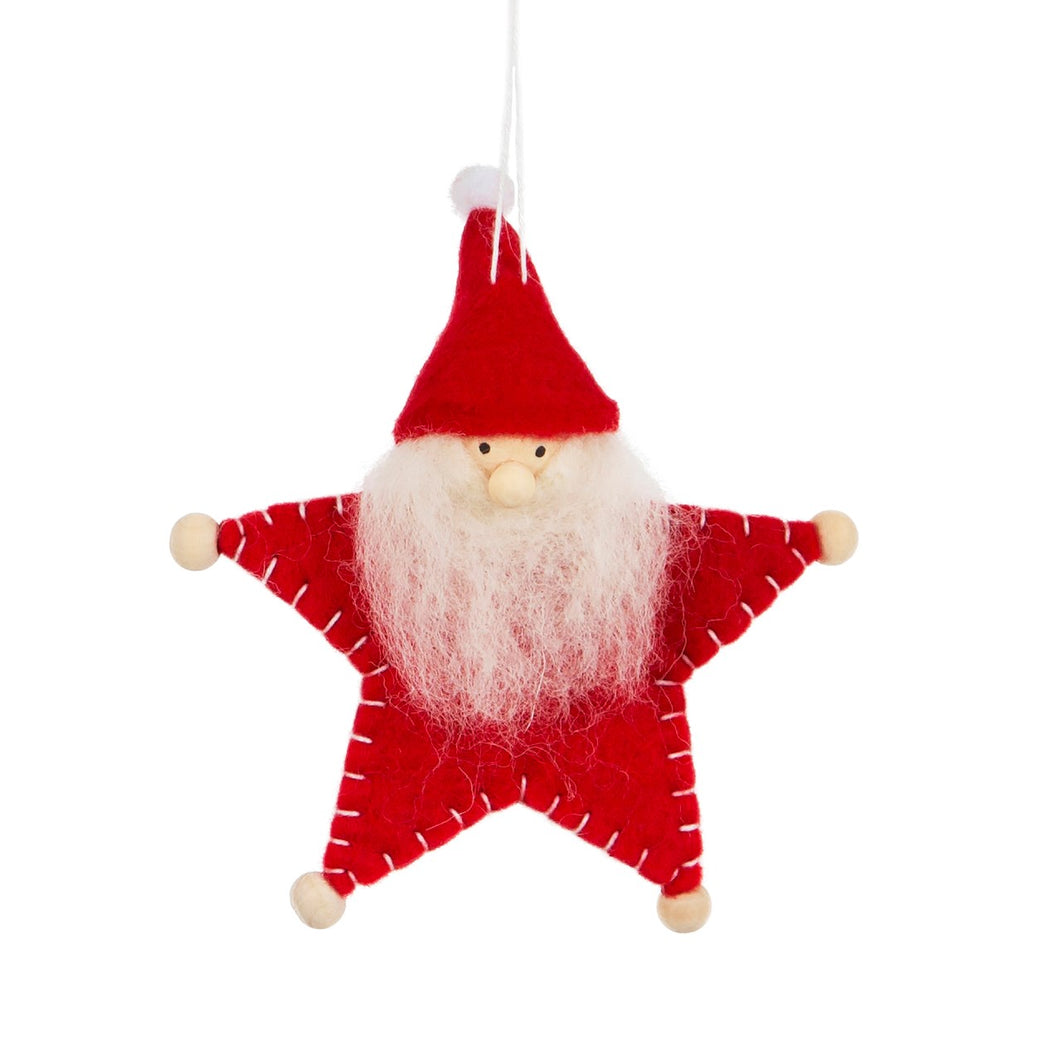 Woolly Star Santa Hanging Decoration