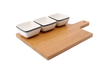 Load image into Gallery viewer, Loft 3 Dip Dishes and Wooden Board Set