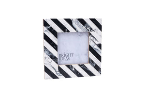 4 x 4" Black and White Stripe Resin Frame