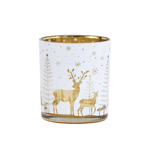 Winter Forest Folk Deer Tealight Holder