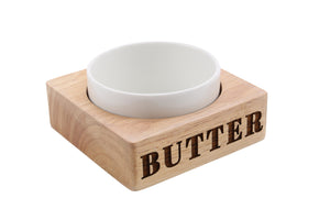 Loft Butter Carved Wood Ceramic Bowl Set