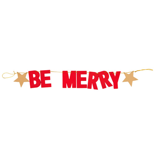 Red Be Merry Xmas Wooden Bunting