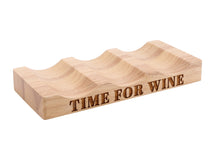 Load image into Gallery viewer, Loft Time for Wine Carved Wood Bottle Holder