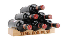 Load image into Gallery viewer, Loft Time for Wine Carved Wood Bottle Holder