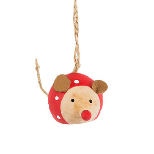 Little Red Wood Mouse Hanging Decoration