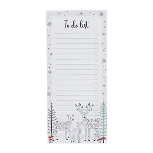 Winter Forest Folk Deer To-Do List Notepad