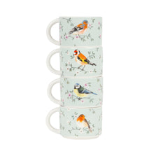 Load image into Gallery viewer, Set of 4 Garden Birds Stacking Mugs