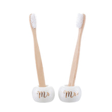 Load image into Gallery viewer, Mr &amp; Mrs Toothbrush Holders - Set of 2