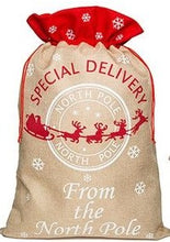 Load image into Gallery viewer, Luxury Hessian Christmas Sack