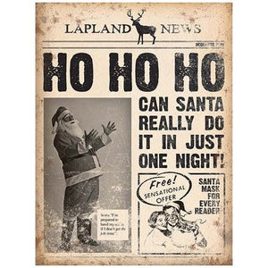 HO HO HO Newspaper Metal Sign