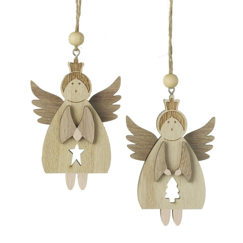 Hanging Wooden Angel (2 pack)