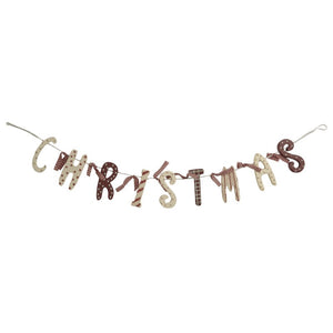 Red and White Christmas Wooden Garland