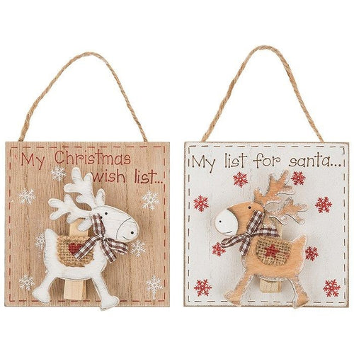 Wooden Hanging Christmas List Clip