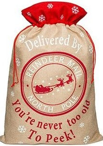 Luxury Hessian Christmas Sack