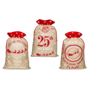 Luxury Hessian Christmas Sack